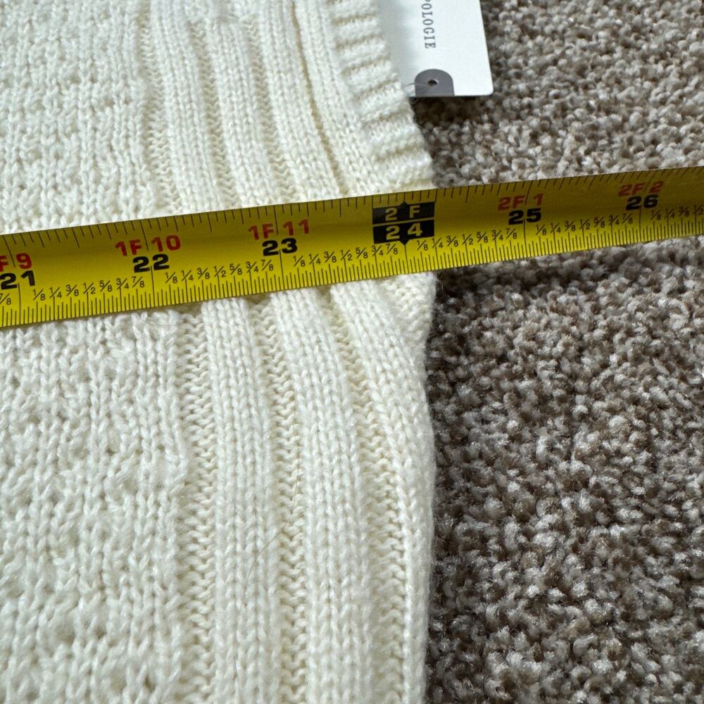 Maeve Cable-Knit Wool Blend Sweater Vest Oversized NWT Small Mock Neck Ivory - Picture 13 of 14